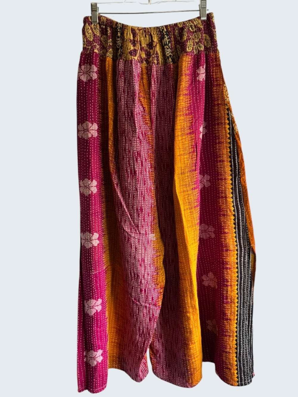 Bohemian KB wide leg pants in Mustard & Magenta - Picture 2 of 2